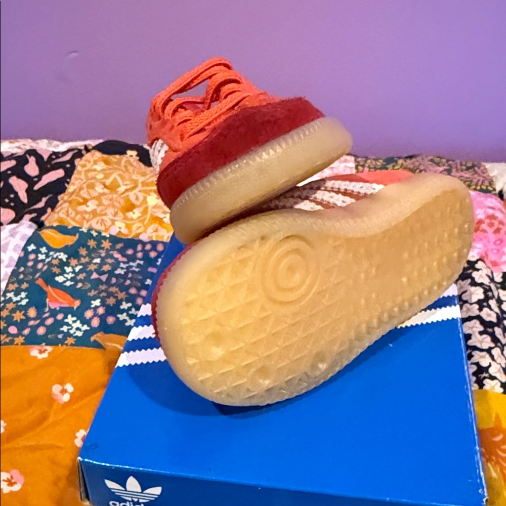 Adidas Kids Orange and Red Sneakers